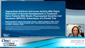 Tagraxofusp Achieves Anti-tumor Activity With Rapid Restoration of Normal Hematopoiesis in Treatment-Naïve Patients With Blastic Plasmacytoid Dendritic Cell Neoplasm (BPDCN): Subanalysis of a Pivotal Trial