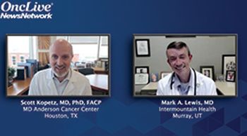 Scott Kopetz, MD, PhD, FACP, and Mark A. Lewis, MD, discuss how ctDNA assays have improved MRD detection in CRC.
