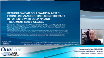 SEQUOIA 5-year Follow-up in Arm C: Frontline Zanubrutinib Monotherapy in Patients with del(17p) and Treatment-naive CLL/SLL
