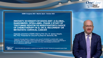 Brian Slomovitz, MD, an expert on cervical cancer, presenting data