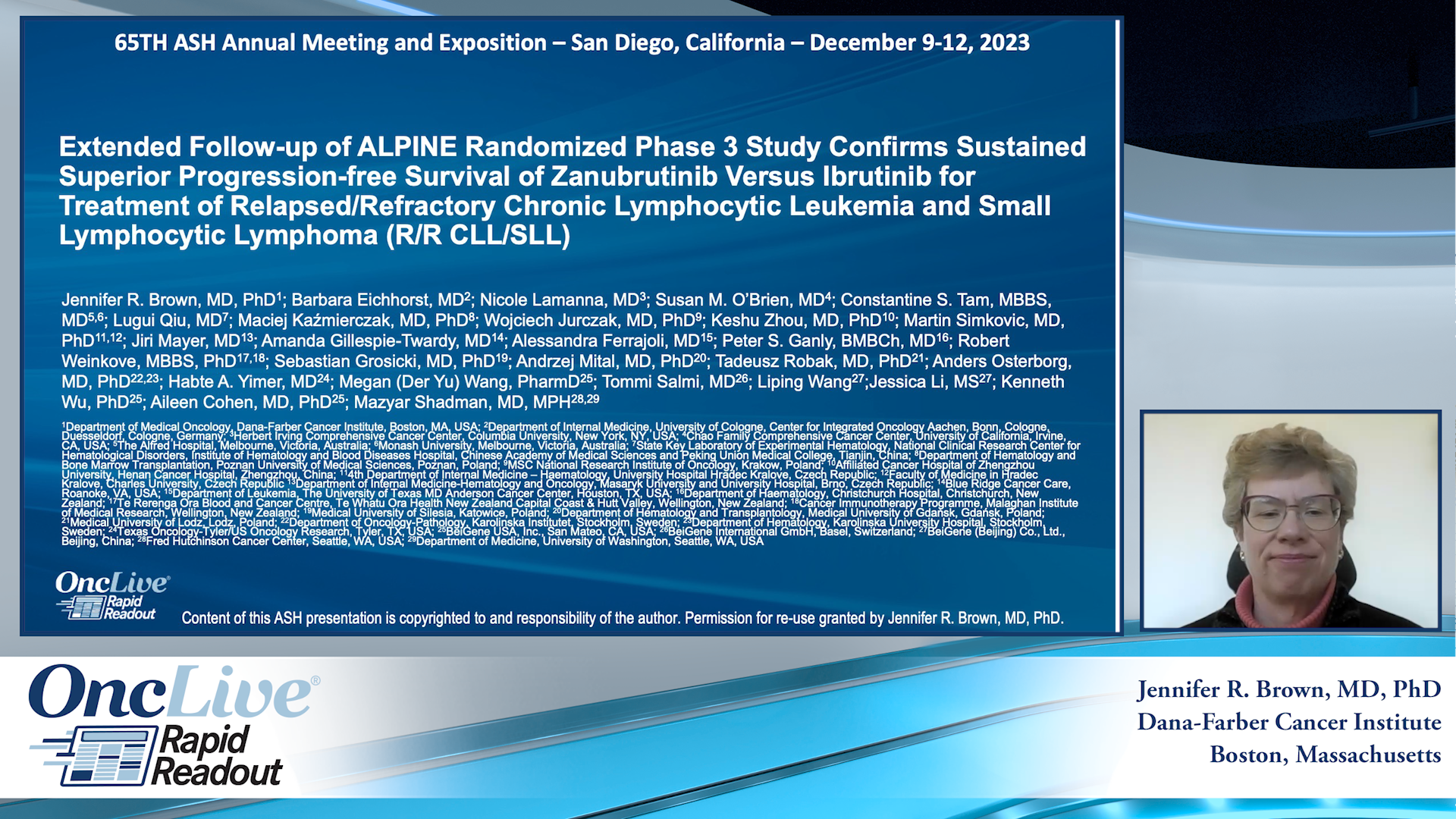 Extended Follow-up of ALPINE Randomized Phase 3 Study Confirms Sustained Superior Progression-free Survival of Zanubrutinib Versus Ibrutinib for Treatment of Relapsed/Refractory Chronic Lymphocytic Leukemia and Small Lymphocytic Lymphoma (R/R CLL/SLL) - Vimarsana News