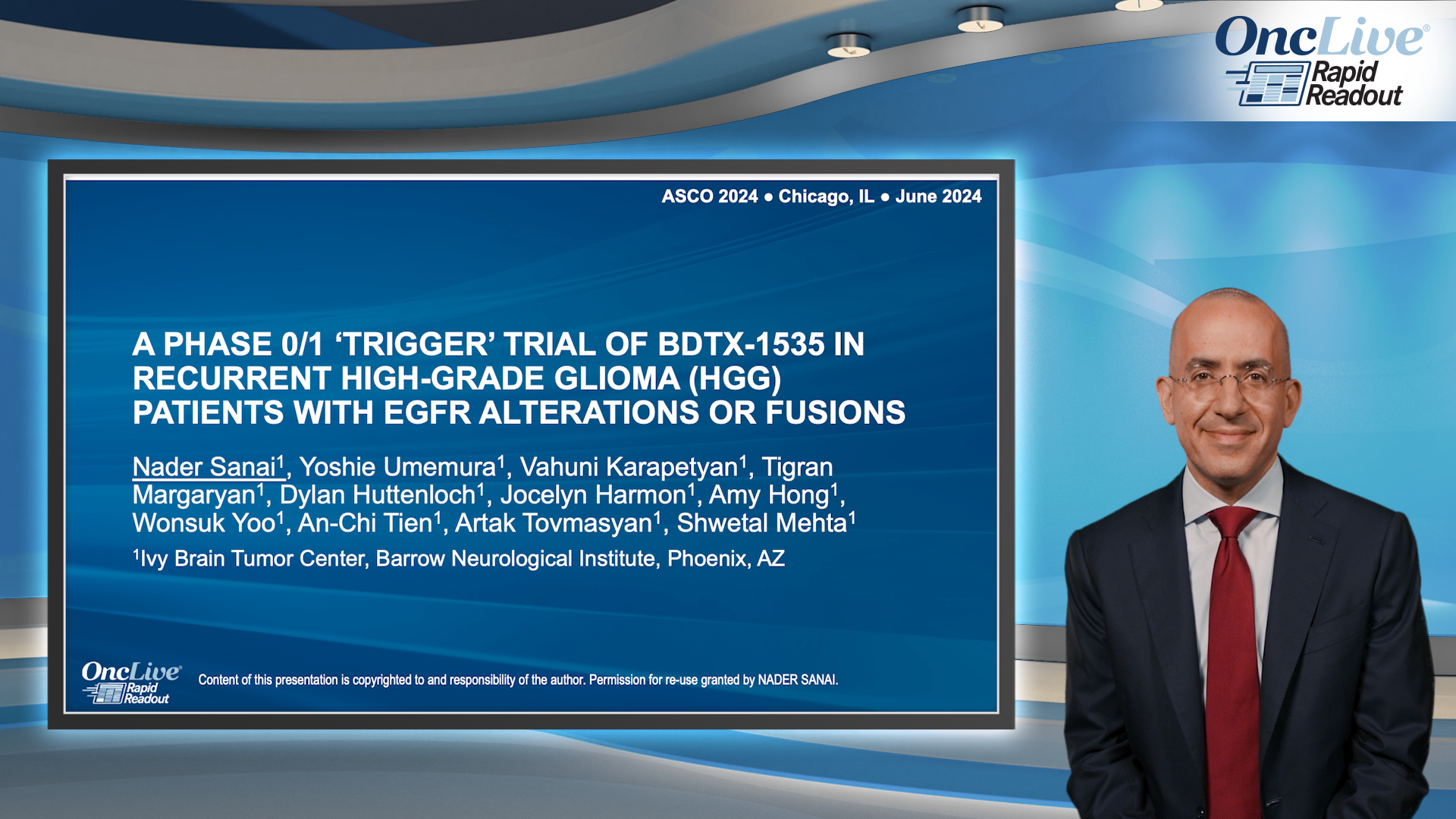 A Phase 0/1 ‘trigger’ trial of BDTX-1535 in recurrent high-grade glioma (HGG) patients with EGFR alterations or fusions