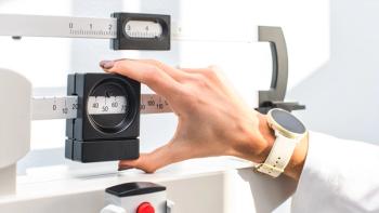 Photo of a doctors office scale