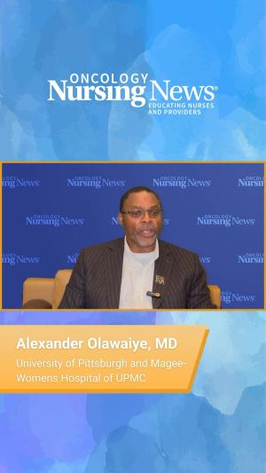 Screenshot of a short video featuring Alexander Olawaiye, MD