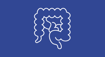 dark blue background with a white outline indicating the gastrointestinal tract