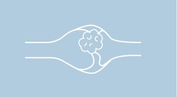 light blue background with a white outline indicating sarcoma