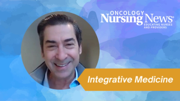 Graphic with a photo of David C. Leopold with the Oncology Nursing News logo and a banner that reads "Integrative Medicine"