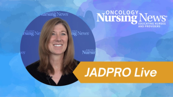 Graphic with an image of Laura J. Zitella next to a banner that says "JADPRO Live" and an Oncology Nursing News logo