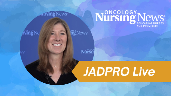 Graphic with an image of Laura J. Zitella next to a banner that says "JADPRO Live" and an Oncology Nursing News logo