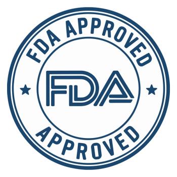 graphic of a seal that reads "FDA approved"