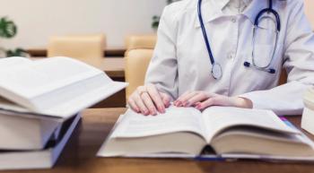 Nurse reading a book