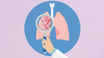graphic of a pair of lungs under a magnifying glass