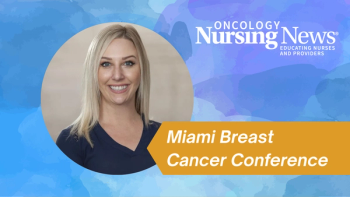 Graphic with a headshot of Lillian Rodich and a banner that says Miami Breast Cancer Conference
