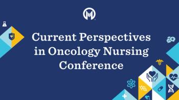 dark blue background with white text noting Current Perspectives in Oncology Nursing Conference