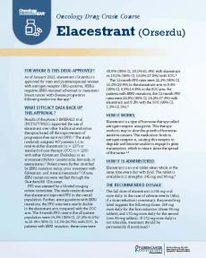Oncology Drug Crash Course: Elacestrant (Orserdu)