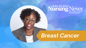 Graphic with La-Urshalar Brock's headshot that says "Breast Cancer"