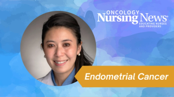 Graphic of the female reproductive system with endometrial cancer