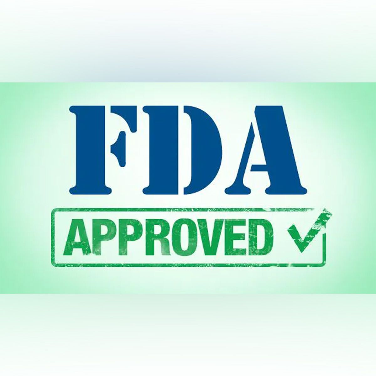 Graphic reading "FDA Approved" resembling a stamp of approval