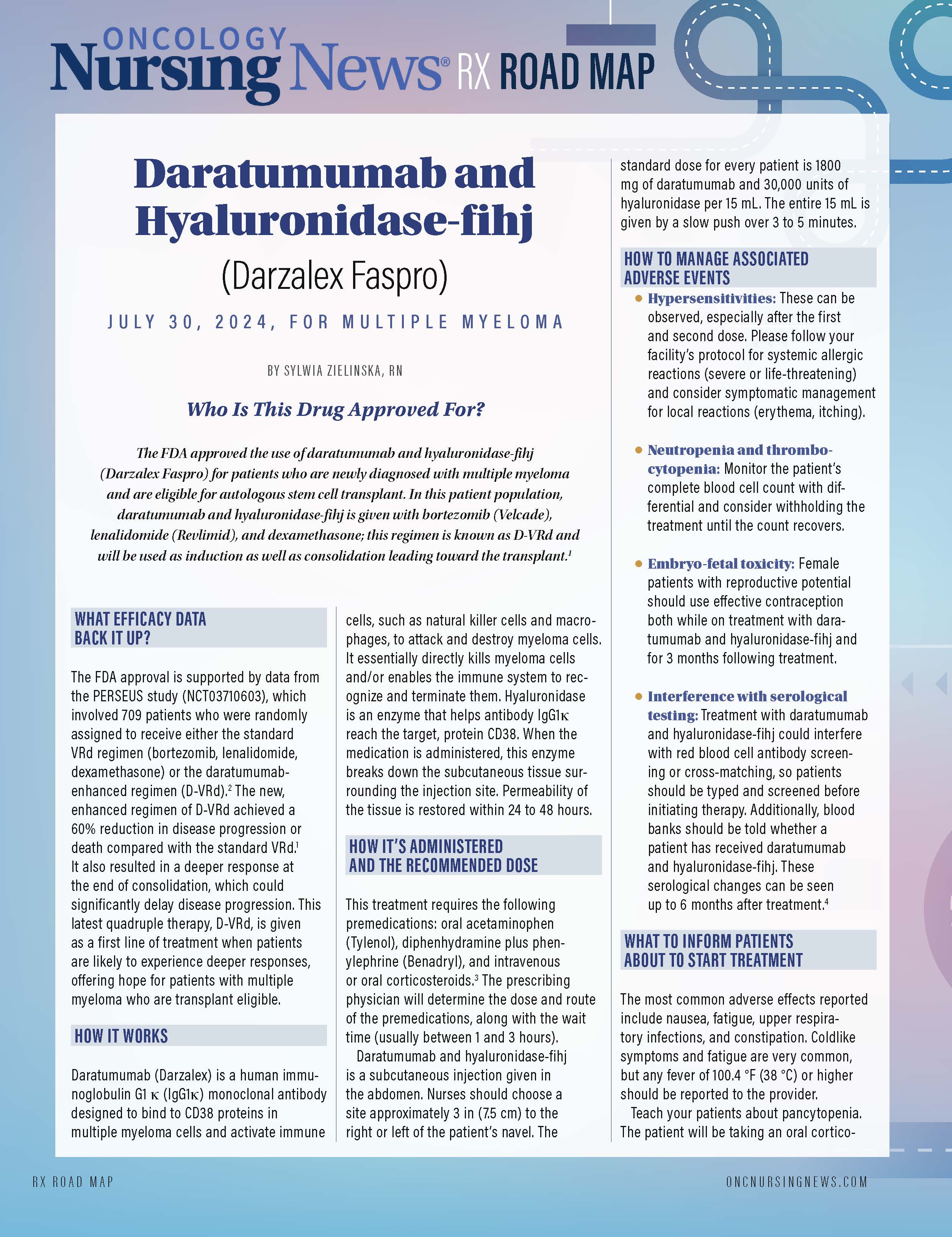PDF of Rx Road Map for subcutaneous daratumumab in multiple myeloma