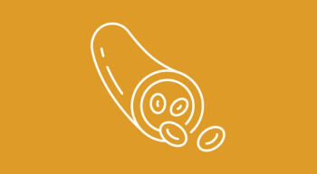 yellow background with a white outline indicating blood cells