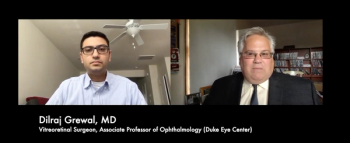 Dilraj Grewal, MD, speaks on his presentation "Evaluating the True 3-Year Recurrence Rate in Non-infectious Posterior Segment Uveitis Following an Injectable Fluocinolone Acetonide Insert," during ASRS 2020. 
