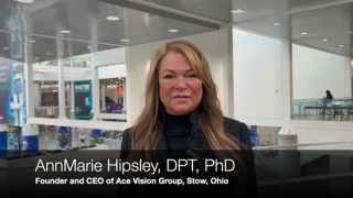 (Image credit: Ophthalmology Times) ASCRS 2025: AnnMarie Hipsley, DPT, PhD, presents VESA for biomechanical simulation of presbyopia progression