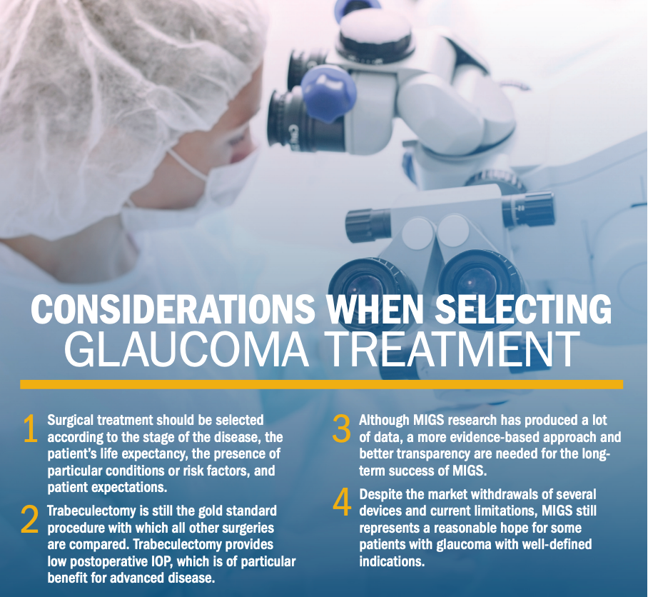 Considerations when selecting glaucoma treatment