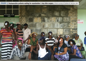 Postoperative patients waiting for examination day 1 afte rs