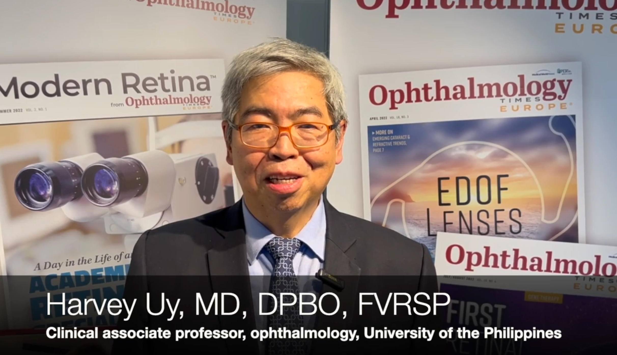 Photo of Harvey Uy, MD, DPBO, FVRSP, at the 2025 EURETINA meeting