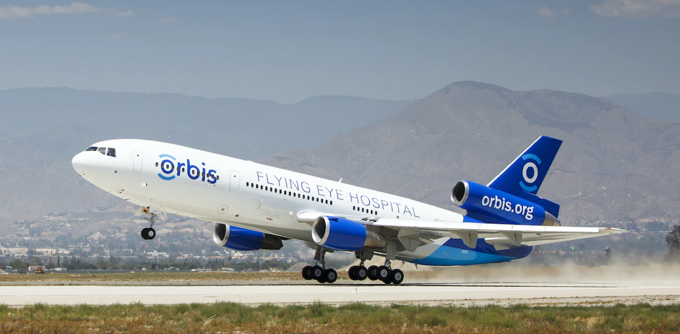 The Orbis Flying Eye Hospital is an MD-10 aircraft donated by FedEx.