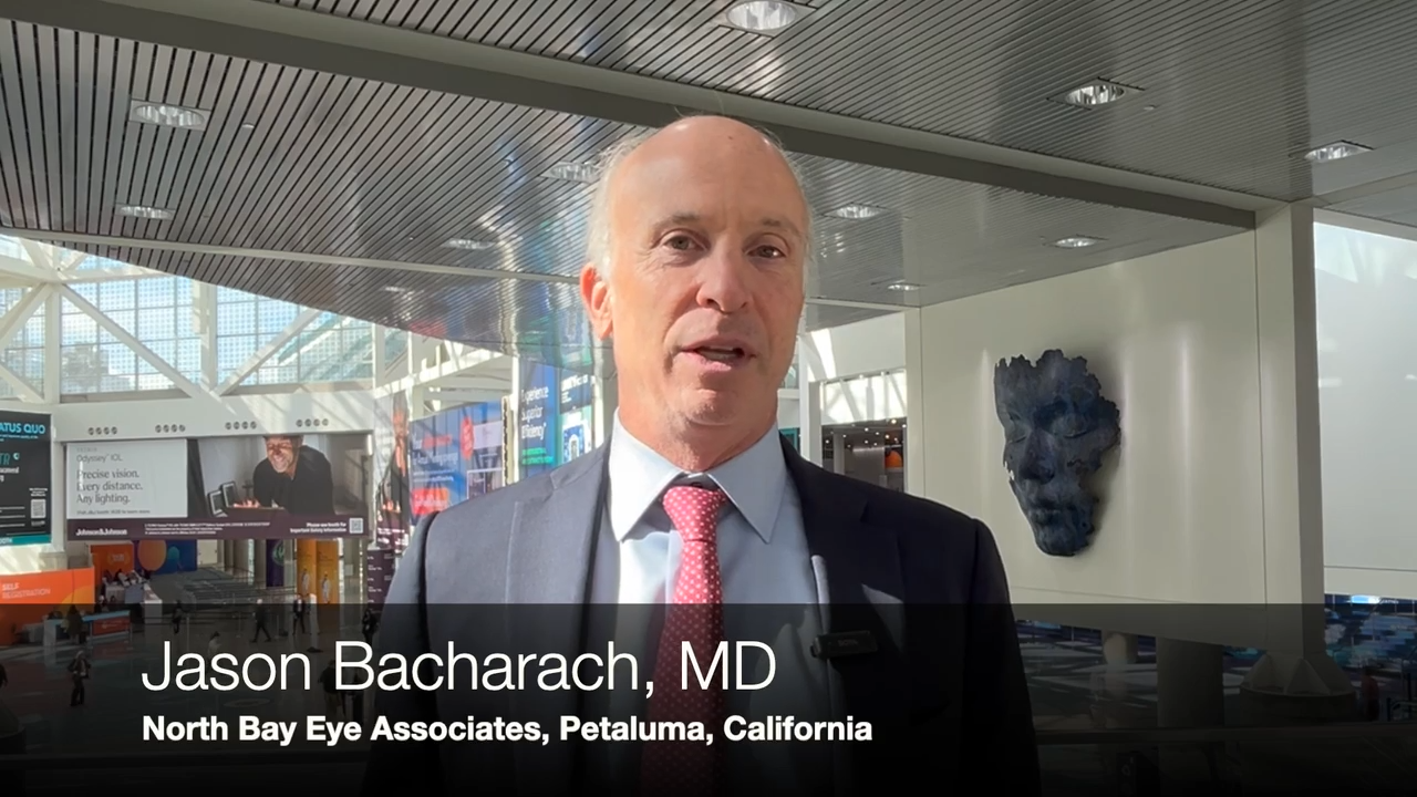 (Image credit: Ophthalmology Times) ASCRS 2025: Jason Bacharach, MD, on early-onset efficacy with perfluorohexyloctane in dry eye   