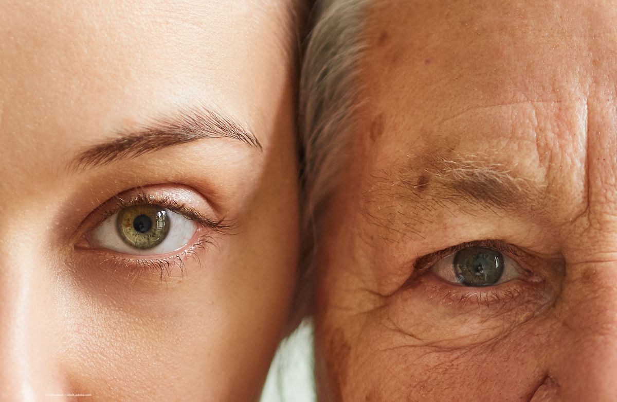 On the left, a close-up of a young woman's face. On the right, a close-up of an older woman's face. They both stare directly at the camera. Image credit: ©evafesenuk – stock.adobe.com