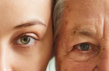 On the left, a close-up of a young woman's face. On the right, a close-up of an older woman's face. They both stare directly at the camera. Image credit: ©evafesenuk – stock.adobe.com