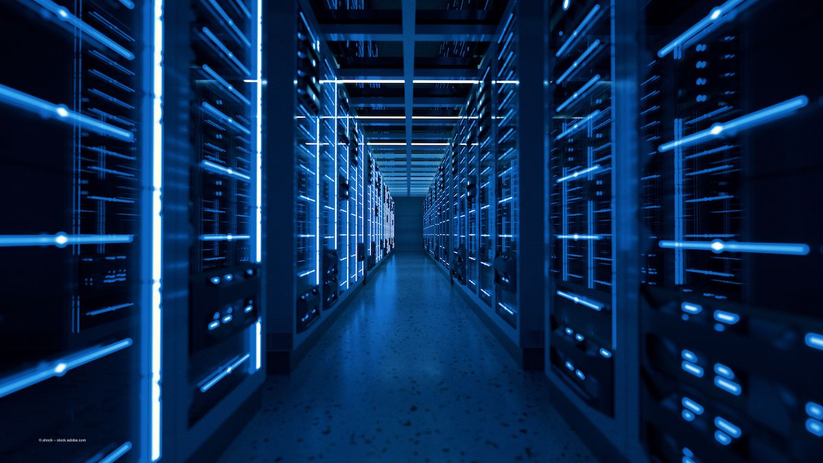 A bank of servers in a data centre. Image credit: ©.shock – stock.adobe.com