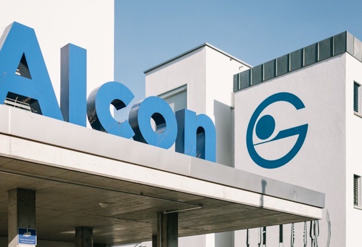 Signage labaelling the Alcon Grieshaber AG facility in Schaffhausen, Switzerland. Image courtesy of Alcon.