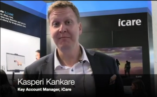 Kasperi Kankare at the iCare booth at ESCRS