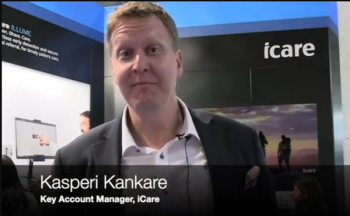 Kasperi Kankare at the iCare booth at ESCRS