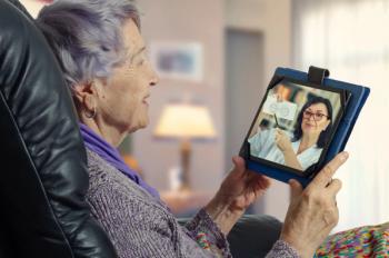 virtual ophthalmologist appointment via tablet