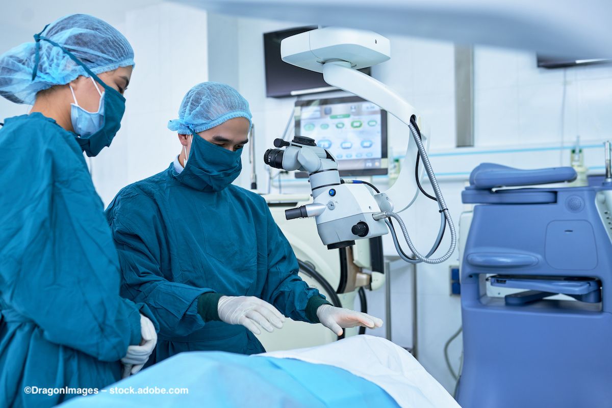 A patient undergoes cataract surgery in an operating theatre. Image credit: ©DragonImages – stock.adobe.com