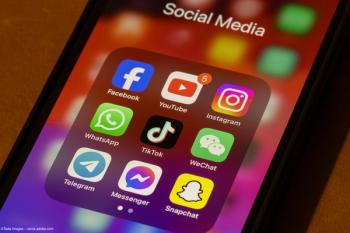 A phone with several social media apps on the screen. Concept image for social media usage in clinical follow-up. Image credit: ©Tada Images – stock.adobe.com