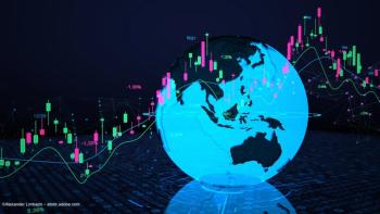 A globe shows the Asia-Pacific region with a candlestick chart superimposed on top of it. Image credit: ©Alexander Limbach – stock.adobe.com