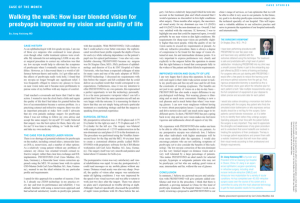Walking the walk: How laser blended vision for presbyopia improved my vision and quality of life