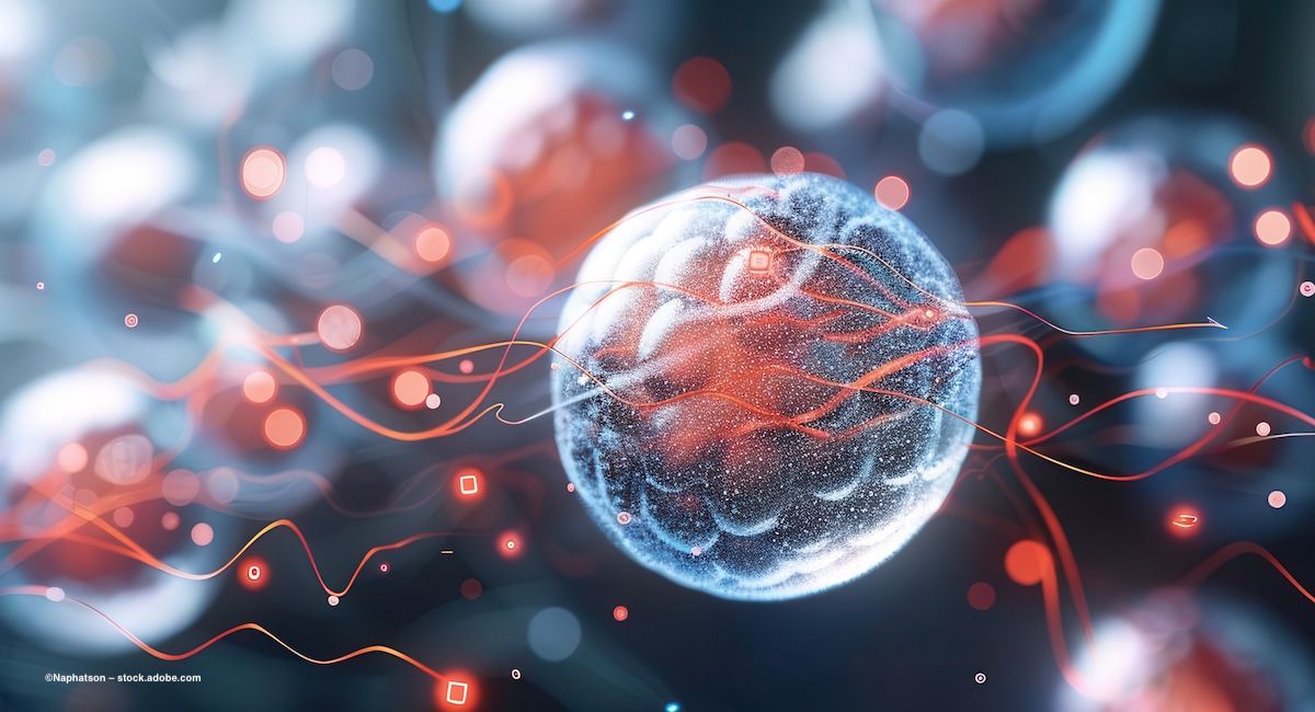 Cells under a microscope. They are connected by red lines representing charted growth data. Image credit: ©Naphatson – stock.adobe.com