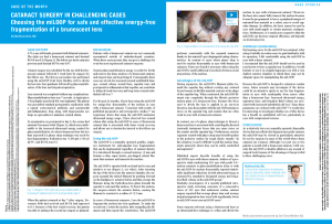 CATARACT SURGERY IN CHALLENGING CASES: Choosing the miLOOP for safe and effective energy-free fragmentation of a brunescent lens