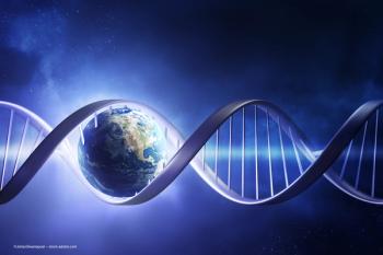 An image of the planet Earth encircled by a DNA strand. Concept image for global inherited retinal disease research collaboration, Opus Genetics and RDH12 alliance. Image credit: ©JohanSwanepoel – stock.adobe.com