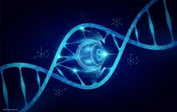 An illustrated eyeball inside a DNA helix. Image credit: ©Adisak – stock.adobe.com