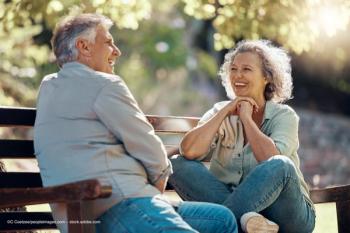 An image of two older adults on a bench. Concept image for giant cell arteritis and vision loss from sudden ocular change in vasculitis. Image credit: ©C Coetzee/peopleimages.com – stock.adobe.com