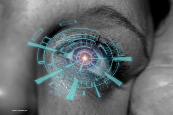 An eyeball with a digital overlay of light. Image credit: ©Kenneth – stock.adobe.com