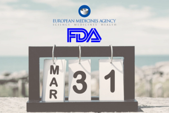 A flip-calendar shows March 31st as the date, while the United States Food and Drug Administration and European Medicines Agency logos hover above. Image credit: ©Jenn Miranda, via Canva. FDA and EMA logos courtesy respective agencies.