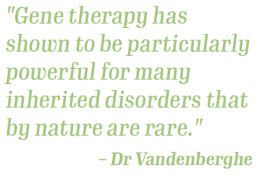 Gene therapy has shown to be particularly powerful for many inherited disorders that by nature are rare.
